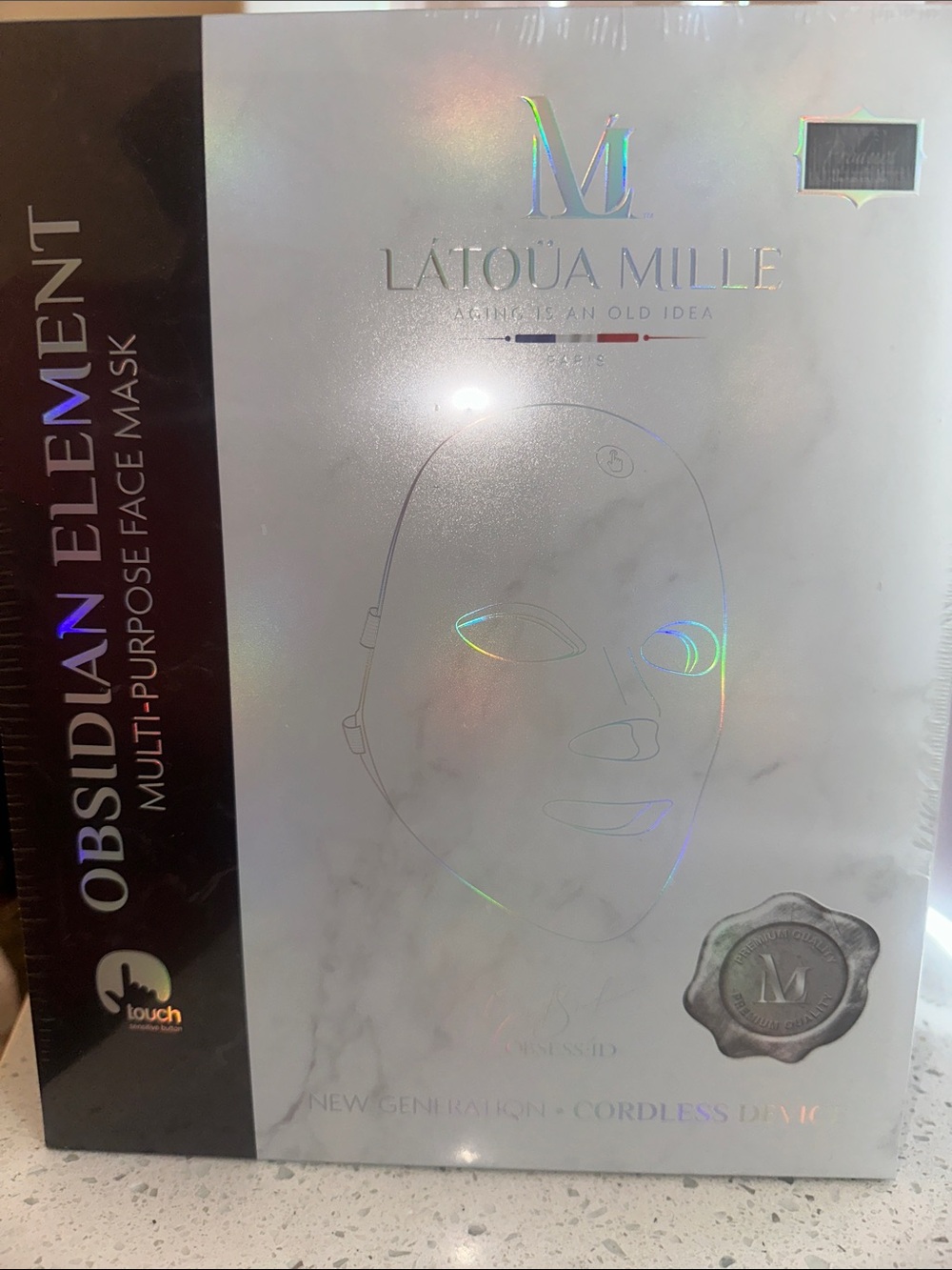 Obsidian Element Multi-Purpose Face Mask — White “Beauty never gets old”